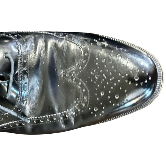 Salvatore Ferragamo Black Leather Wingtip Oxford Dress Shoes Size 10 main image 6